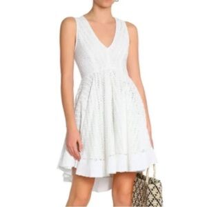 Sandro Bliss white crochet lace v neck fit and flare dress medium